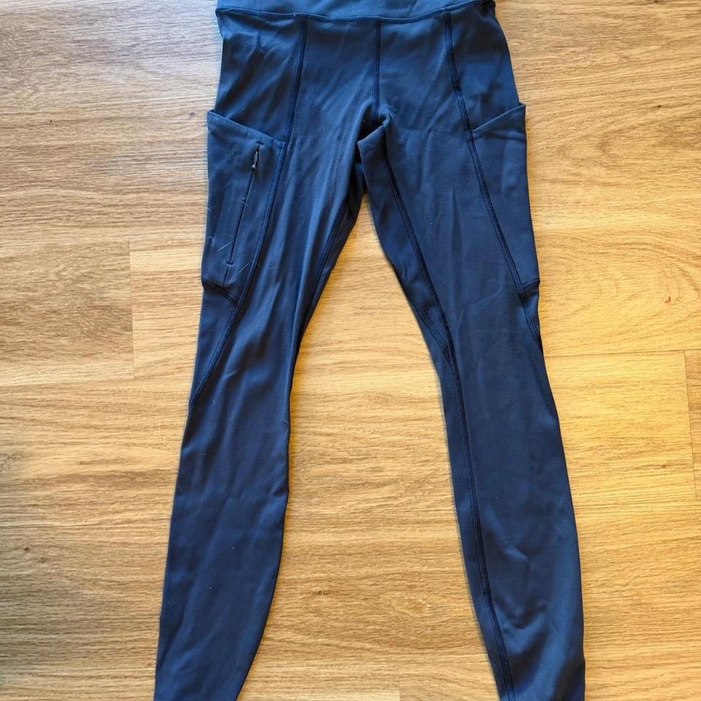 Athleta Womens Navy Blue Cargo Pocket Athletic Leggings XXS Activewear